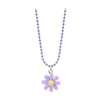 Bohemisk pärla blomma hänge halsband öppen ring färgglada tusensköna blommor halsband söta barn smycken gåva