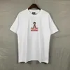 T-shirt da uomo stampata con testa esplosiva rap semplice da strada casual alla moda