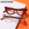 Solglasögon vintage högkvalitativ TR90 anti Blue Light Cat Eye Optical Glasses Frame Women's Fashion Bicolor Eyes Recept