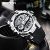 Wristwatches 2023 Sanda Top Brand Dual Display Wrist Watch Men Watches Sports For Clock Military Wristwatch Outdoor 5atm Waterproof Hour