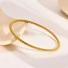 Charm Bracelets Modyle Gold Color Stainless Steel Braided Twisted Woven Rope Cable Round Stackable Bangle Bracelet for Women Party Gift