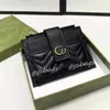 2023 short wallet purse designer wallet card holder woman mens wallets mini purses wave clutch bags Black Real Leather TOP