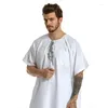 Etniska kläder muslimska nationella stil män jubbe thobe mode broderi casual mantel saudiarabien dubai islam kalkon dagligen kaftans