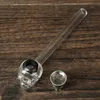 Cam boru şeffaf hayalet kafa kafatası taşınabilir düz tütün çubuğu metal çinko alaşım sigara seti çıkarılabilir tütün aksesuarları toptan