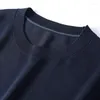 男性用セーター夏の薄いウルトラファインウールTシャツピュアラウンドネック半袖カジュアル通気性ニットシャツ