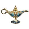 Obiekty dekoracyjne figurki Aladdin lampa vintage legenda światła arabskie lampy metalowe zakrzywione vintage ing light kadzidło 230809