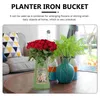 Vases Vase Flower Metal Bucket Jug Can Rustic Galvanized Pitcher Milk Planter Watering Vintage Decorative Pot Tin Retro Holder Dried 230810