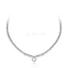 Pendant Necklaces Trendy Moissanite Choker Necklace Real 925 Sterling silver Party Wedding Chain Necklaces For Women Chocker Jewelry Gift