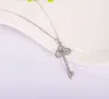 Hänghalsband tkj Egypten stil nyckel av liv silver halsband med aaaa+ kubik zirkoniumgåva för kvinnoälskare hänge