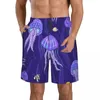 Shorts Masculino Roupa de Banho Masculina Calções de Banho Praia Board Maiôs Corrida Esportes Surf Água-viva do Mar Roxo Secagem Rápida