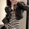 Women's Leather 2023 Style Luxury Women Vintage Long-sleeved Oil Wax Cowhide Short Jacket Coat