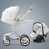 Barnvagnar# lyxig baby barnvagn 3 i 1 vagn med bilstols äggskal född läder höga landskapsstorlekar# 265Z