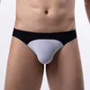 Underpants Ice Silk Non-marking Mens Briefs Color Block Low Rise Thin Summer Waist Comfortable Nylon Underwear