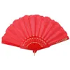 Chinese Style Products Best Chinese Style Folding Fan Flower Lace Silk Wedding Dance Party Stage Performance Decoration Stamping Hand Held Fan 1pcs