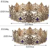 Wedding Hair Jewelry 18cm Royal King Round Black Tiaras Men Red Big Medieval Crowns Boys Witch Pageant Diadem Costume European Headpieces 230809