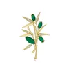 Broszki Suyu elegancki chiński styl zielony bambusowy broszka klasyczna i atmosferyczna roślinna horsage samice akcesoria