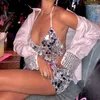 Casual Dresses Summer Spice Girl Sexig Slim Sequin Design Halter Neck Dress Female Club Party Vestidos