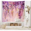 Tapisserier akvarell Flower Tapestry Färgglad blommig vägg hängande lila konstverk tapisserier sovrum vardagsrum sovsal dekor väggmålning r230810