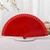 Chinese Style Products Spanish Pure Color Wood Folding Fan Dance Prop Wedding Party Gift Home Modern Simple Decoration Women Hand Held Fan