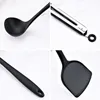 Utensilios de cocina Juego de silicona negra Espátula antiadherente Pala Cuchara de sopa Herramientas Accesorios de herramientas de cocina sin BPA 230809