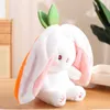 Fyllda plyschdjur 18 cm cosplay jordgubbe morot kanin plysch leksak fylld kreativ väska i frukt baby plyschdocka för barn