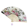 Kinesiska stilprodukter traditionella kinesiska vintage bambu fällbara handhållna blommor fans kinesiska dansfestficka gåvor för bröllop hand fans dekor