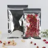 wholesale 400 Clear Plastic Aluminum Foil Bag Resealable Zipper Packaging Bags Food Storage for Zip Poly Pouches Tea Candy Reseal Lock LL