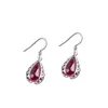 Dangle Earrings Vintage 925 Sterling Silver Hollow With Garnet For Women Girls