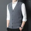 Men's Sweaters 2023 Autumn And Winter Loose Large Cashmere Vest V-neck Sleeveless Warm Cardigan