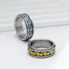 Anéis de cluster de fibra de carbono Dragon Spinner Ring para homens e mulheres giram livremente em aço de titânio vintage antiestresse Fidget jóias Anelli