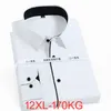 Men's Dress Shirts Autumn Spring Men Office Shirt cotton Plus Size 10XL 12XL 9XL Formal Shirts long Sleeve Business Big 5XL 11XL Blue Black Shirt 230809