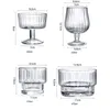 Wine Glasses Nordic Vertical Striped Glass Cup Ripple Latte Coffee Mug Drinking Cocktail Water Bottle Set