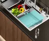 Kitchen Sink Stainless Steel Topmount Sinks Large Single Slot Wash Basin with Multifunctional Touch Flying Rain Waterfall Faucet