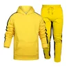 Herrspår 2023 Spring- och Autumn Sportswear 2 -stycken Sweatshirt Sweatpants Hoodie Casual Clothing Set