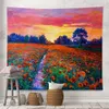 Tapestries Wall Hanging Tapestry Sunflower Lavender Oil Painting Landscape Tapestry Room Decoration Background Cloth Wall Decoration