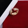 Dampunk Wide Ring Full Diamond Titanium Rose Gold Chic Diamante Ring glittrande glänsande personliga diamantsmycken