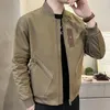 Jaquetas masculinas primavera 2023 cor sólida com estampa de letras casaco de beisebol masculino streetwear japonês bomber