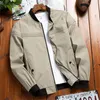 Men's Jackets Varsity Men Baseball Fashion Casual Slim Fit Coats Male Spring Autumn Bomber Khaki Green