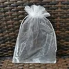 Other Bags 100pcs/lot 5x7 17x23 35x50cm Big White Organza Bags Drawstring Pouches For Jewelry Beads Wedding Party Gift Packaging Bag 230809