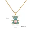 Pendant Necklaces TKJ Fashion Cute Panda Pendant Necklace Micro-inlaid Colored Zircon Love Bear Pendant Necklace