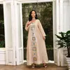 Vêtements ethniques 2023 Eid musulman Abaya Party Robe longue Dubai Ramadan Paillettes Floral Brodé Casual Robe Lâche Robes Marocaines Pour Les Femmes