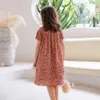 Sukienki dla dziewczynek od 6 do 18 lat Dziecione dziewczynki Teen Summer Sukienka Kobiety Midi Dress Dzieci Ubranie Sióstr Mody Floral Baby Romper #7001 230809