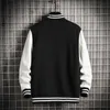 Autumn Jacket for Men Letter Print Streetwear Harajuku Baseball Uniform University Varsity Button Fly Coats Loose Patchwork Tops