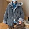 Vinter tjock corduroy jacka män varm mode retro förtjockad lammulljackor herr streetwear koreanska lösa korta kappor män