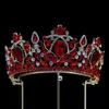 Bröllopshårsmycken Diezi Barock Green Bue Red Crystal Tiara Crown For Women Girls Vintage Bridal Dress Accessories 230809