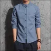 Men's Casual Shirts Chinese Men Harajuku Traditional Top Linen Hanfu Shirt Tang Suit 2023 Summer Mens Solid Color Half Sleeve