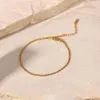 Bracelets de cheville étanche en acier inoxydable pied bijoux minimaliste T barre chaîne lien Non ternir 18K plaqué or Bracelet de cheville pour les femmes