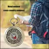 Открытые гаджеты CAM Походные походные карманные латунь Golden Compass Retro Portable ER Hearheld Watch Navigation для мероприятий Drop Drow Spor Dhndc