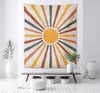 Tapisseries Sun and Moon Tapestry Retro Rainbow Sunrise Sunset Abstract Mur suspendu Hippie Meditation décor Tapiz R230812