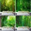 Tapissries Green Bamboo Forest Natural Landscape Printing Group Tapestry Hem vardagsrum sovrum väggdekoration bakgrund trasa tapestry